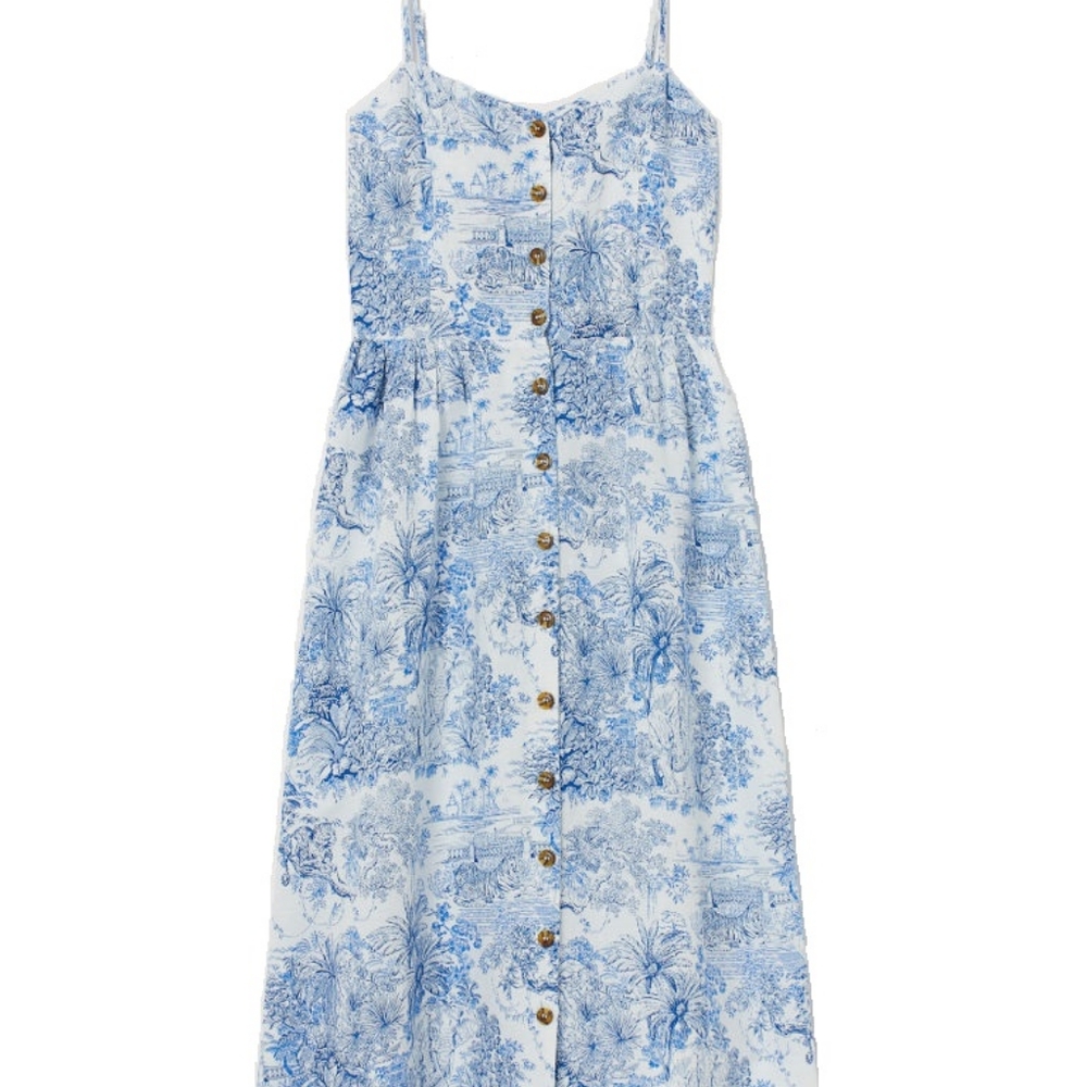 H&M Toile de Jouy Dress Size 12 (UK 16)